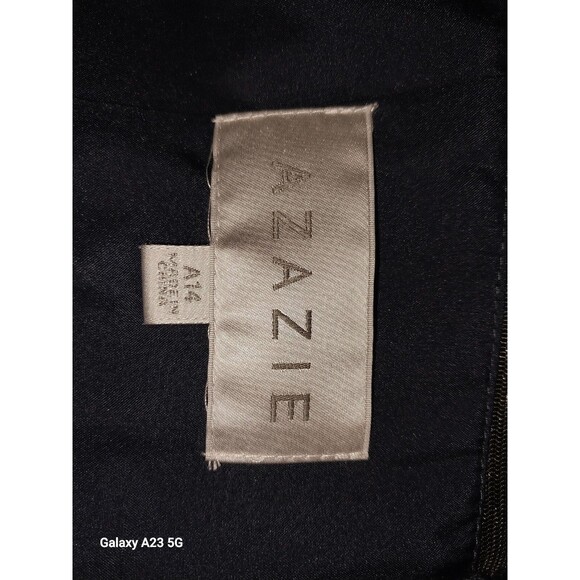 Azazie Bridesmaids Dress Size A 14 Dark Navy Madeline - Picture 10 of 12